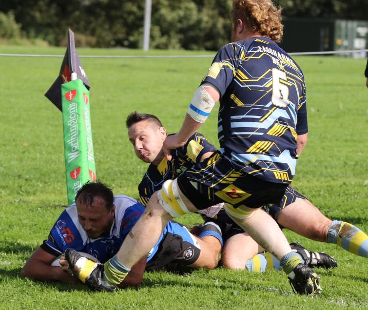 Romeo Colella scores a try for Fishguard. Picture Darren Thomas